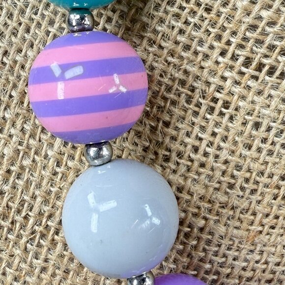 Trolls Pendant Chunky Beaded Necklace Multicolor Pastels Adjustable Women Girls - Picture 11 of 16